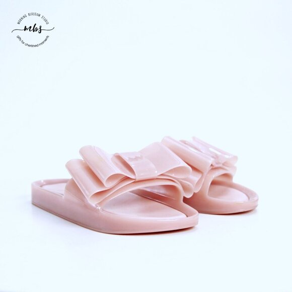 Melissa Beach Bow Jelly Slides Light Pink Women US 8 EU 39 - Picture 2 of 13